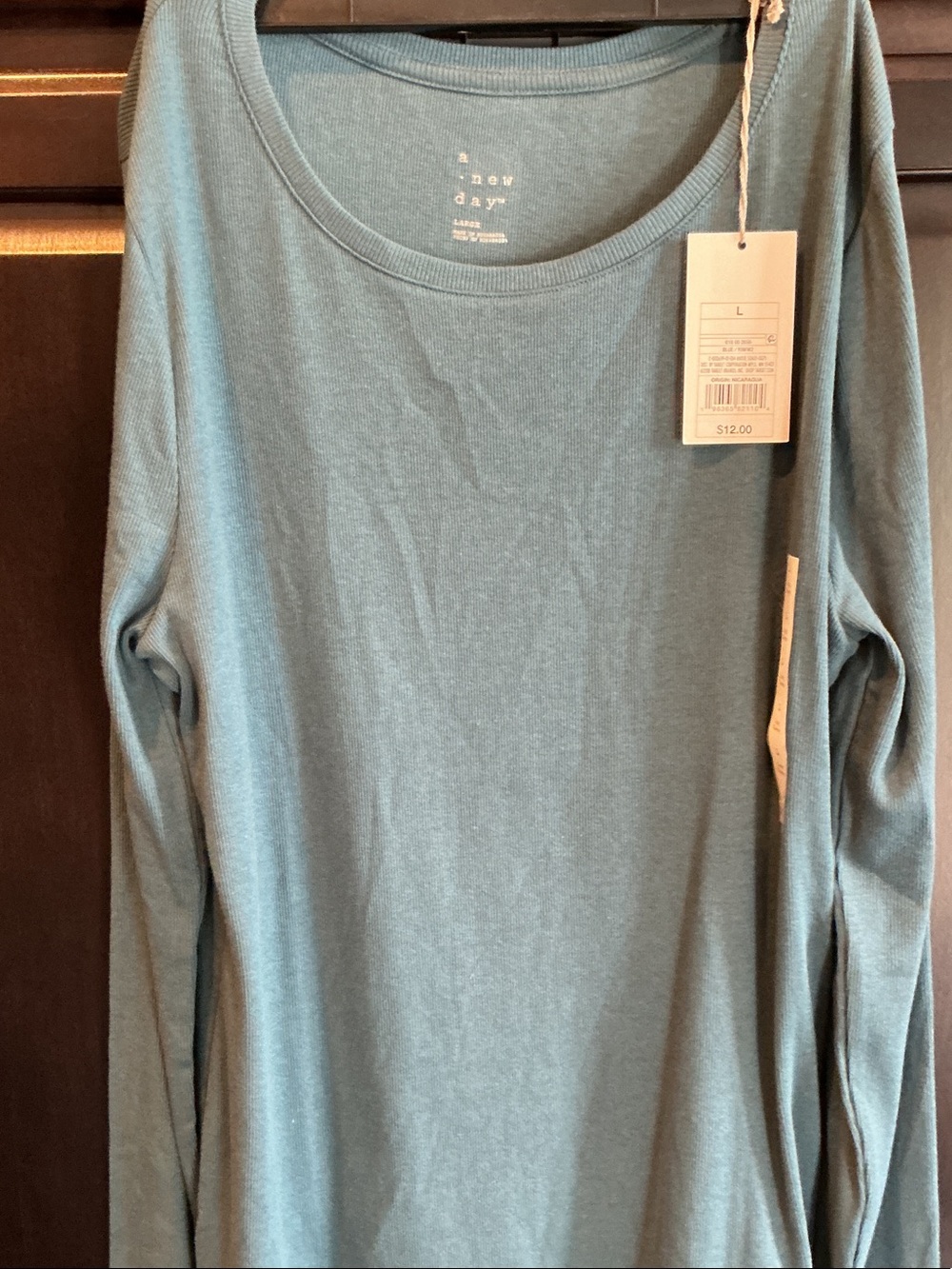 a new day Teal Long Sleeve Crewneck Tee